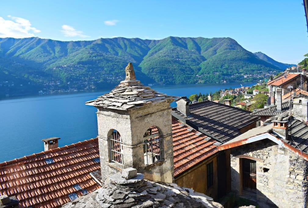 Romantic Home Stone With Amazing View Lake Of Como And Oleandra Laglio Luaran gambar