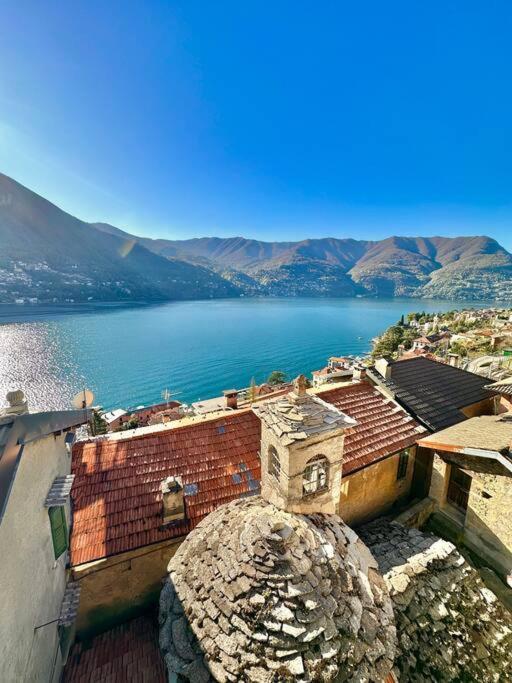 Romantic Home Stone With Amazing View Lake Of Como And Oleandra Laglio Luaran gambar